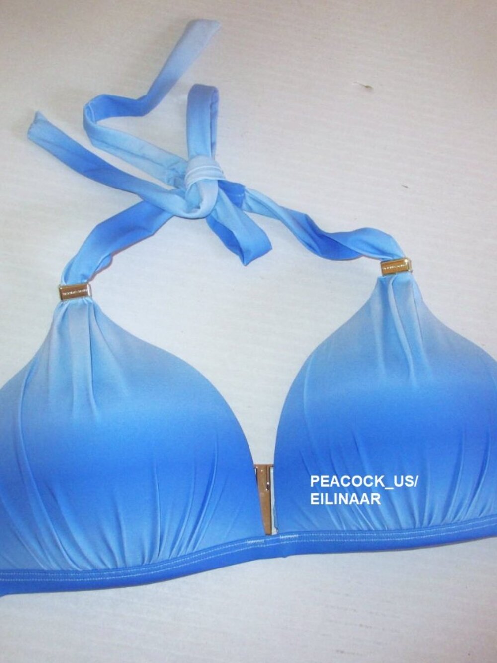 VICTORIA SECRET Swim Size LARGE Halter Push-Up Bikini Top Ombre 36C 36D 38B 38C